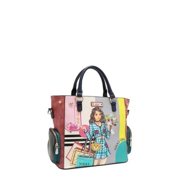 Nicole Lee‎ USA Eco-Leather Handbag with Side Pockets - Picture 5 of 10